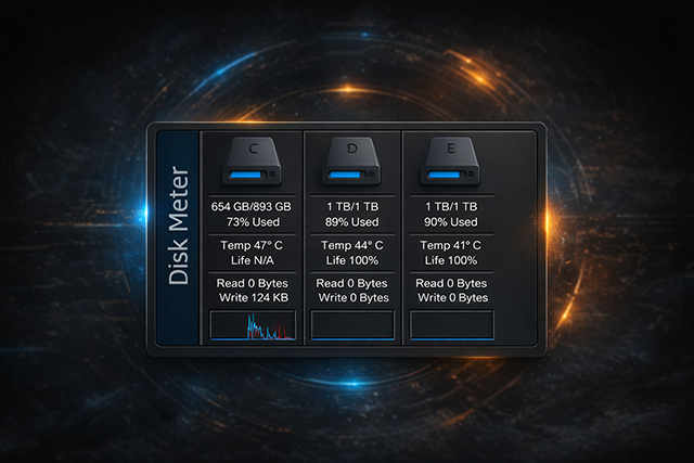 磁碟監控模組 - 深色主題