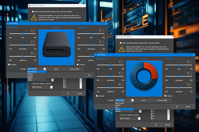 磁碟監控色彩自定義