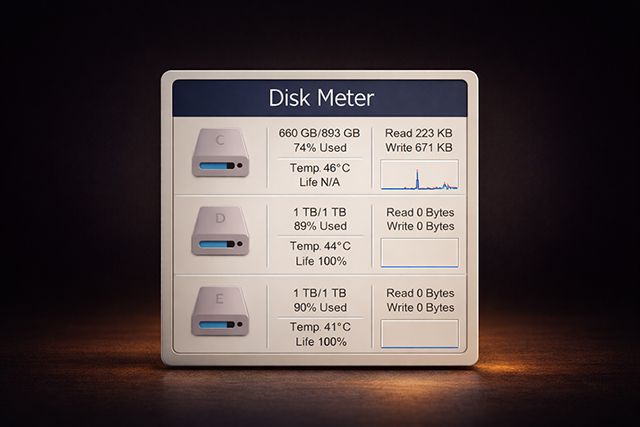 磁碟監控模組 - 淺色主題