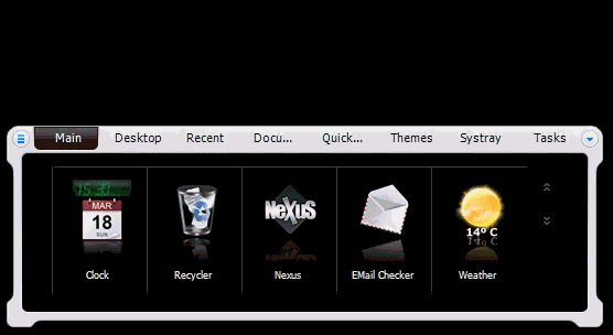 書架中的子 Dock