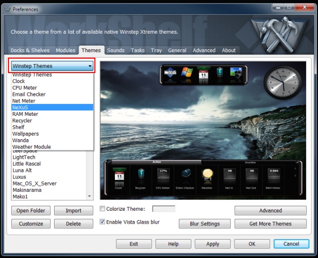 Winstep 主題選項卡